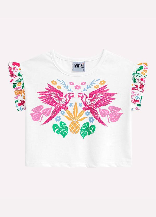 Nanai - Conjunto Infantil Menina Araras Branco 3