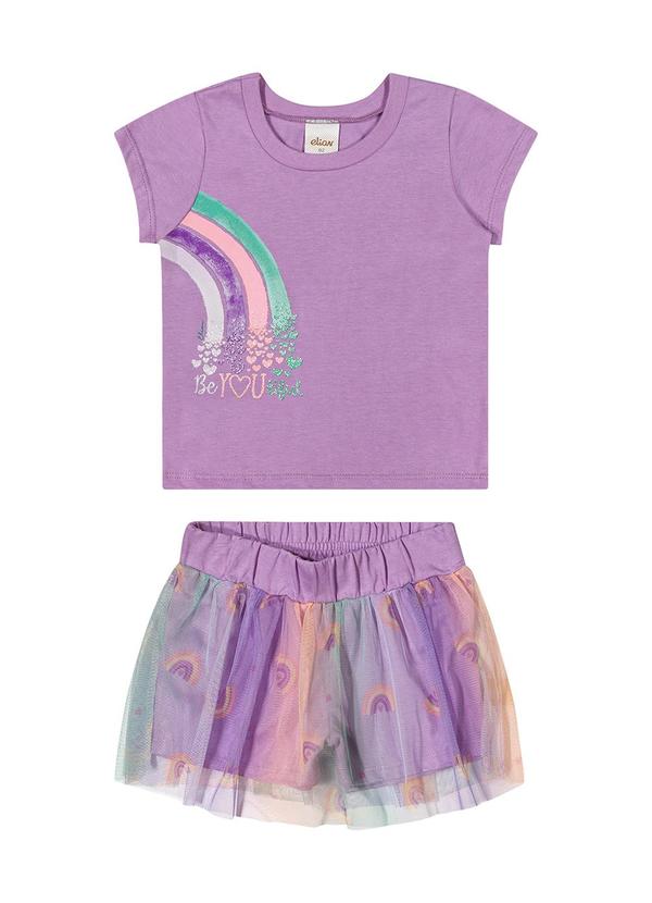 Elian - Conjunto Infantil Menina Arco-Íris Elian Roxo