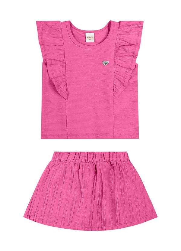 Elian - Conjunto Infantil Menina Babado Elian Rosa