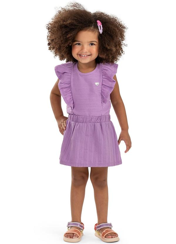 Elian - Conjunto Infantil Menina Babado Elian Roxo