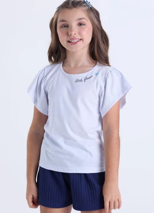 Vida Costeira - Conjunto Infantil Menina Babado Fofo Branco  - VIDA COSTEIRA