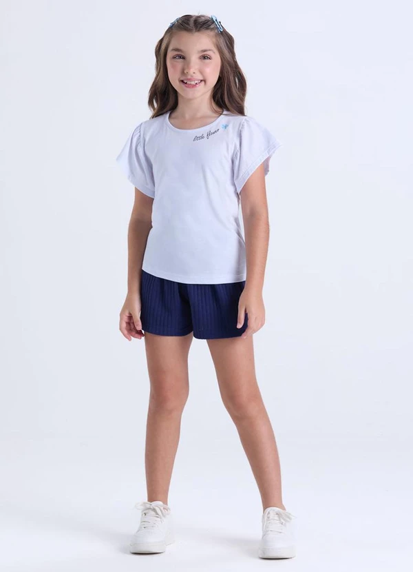 Vida Costeira - Conjunto Infantil Menina Babado Fofo Branco 1