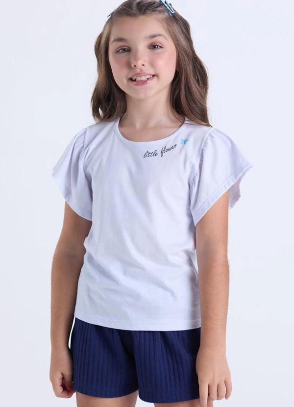 Vida Costeira - Conjunto Infantil Menina Babado Fofo Branco 2