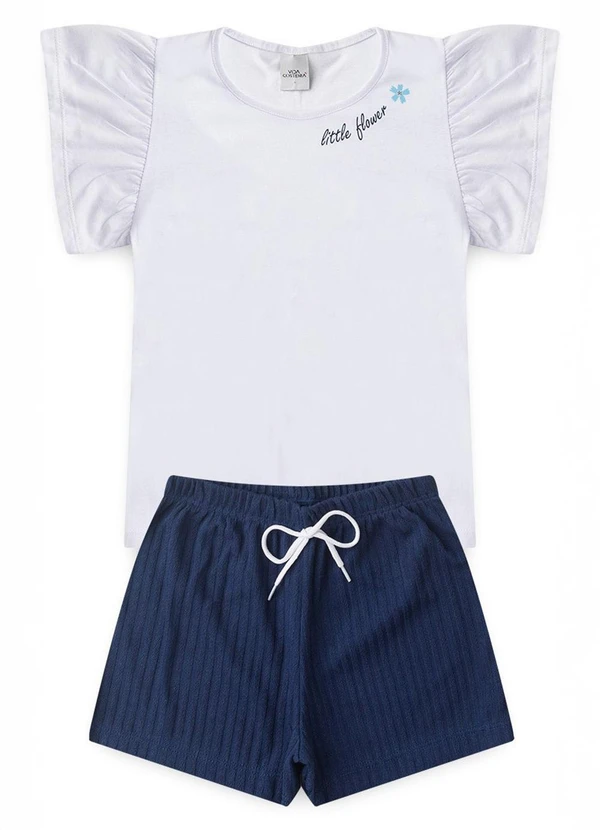Vida Costeira - Conjunto Infantil Menina Babado Fofo Branco 3