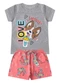 Select - Conjunto Infantil Menina Básico Curto Rosa - variação: Cinza