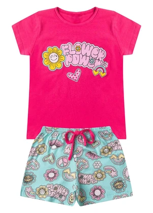 Select - Conjunto Infantil Menina Básico Curto Rosa - SELECT