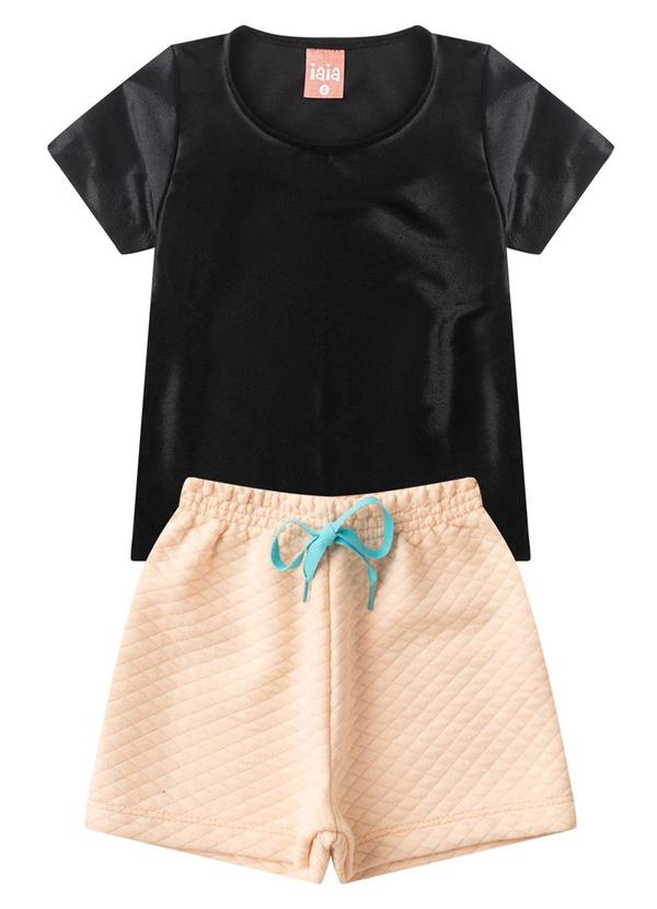Rosa Azul - Conjunto Infantil Menina Básico Iaia Preto 1