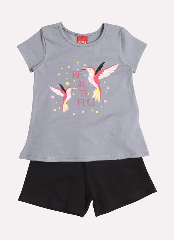 Kyly - Conjunto Infantil Menina Beija-Flor Cinza 2