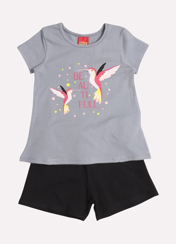 Kyly - Conjunto Infantil Menina Beija-Flor Cinza 2