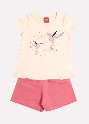 Kyly - Conjunto Infantil Menina Beija-Flor Laranja - KYLY