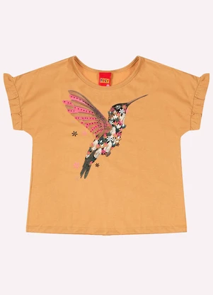 Kyly - Conjunto Infantil Menina Beija-Flor Marrom - KYLY