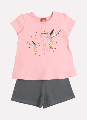 Kyly - Conjunto Infantil Menina Beija-Flor Rosa - KYLY