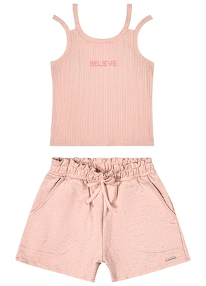 Colorittá - Conjunto Infantil Menina Believe Rosa - COLORITTÁ