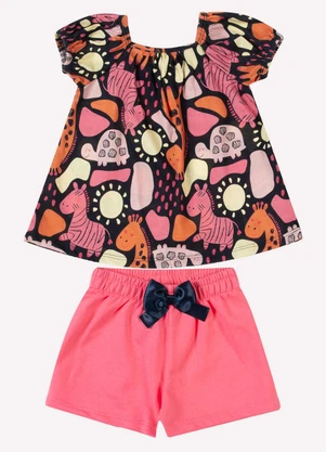 Kyly - Conjunto Infantil Menina Bichinhos Azul Marinho - KYLY