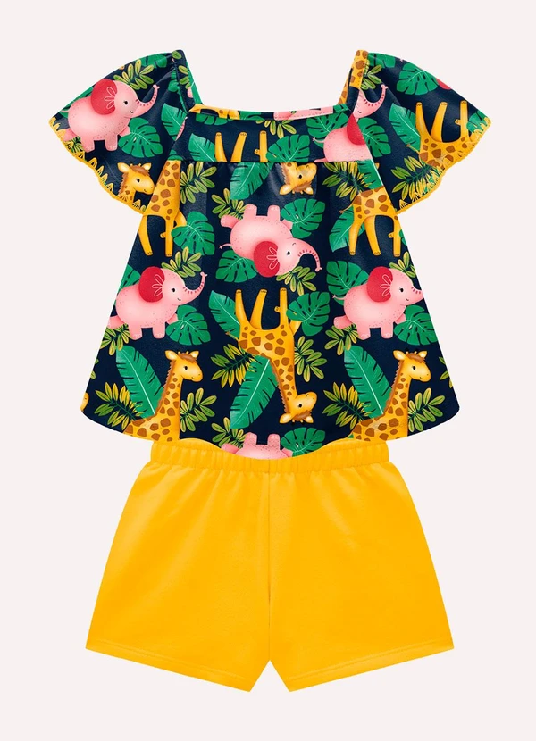 Kyly - Conjunto Infantil Menina Bichinhos Azul Marinho 1