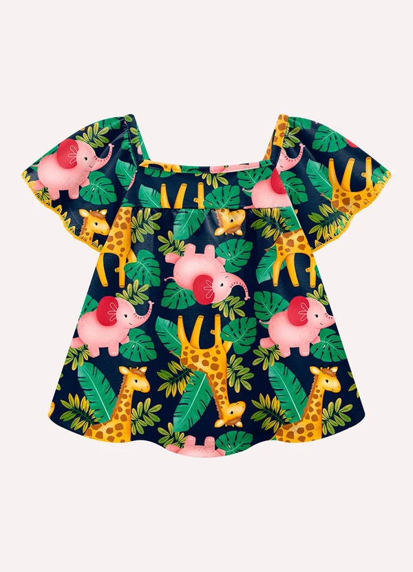 Kyly - Conjunto Infantil Menina Bichinhos Azul Marinho 2