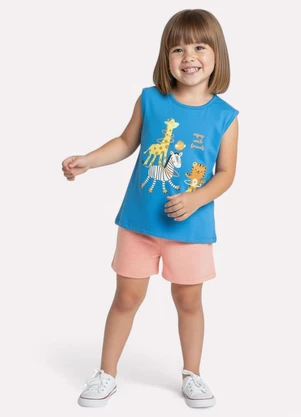 Kyly - Conjunto Infantil Menina Bichinhos Azul - KYLY
