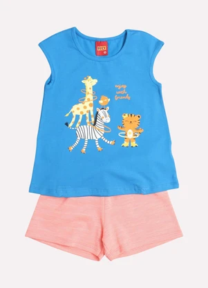 Kyly - Conjunto Infantil Menina Bichinhos Azul - KYLY