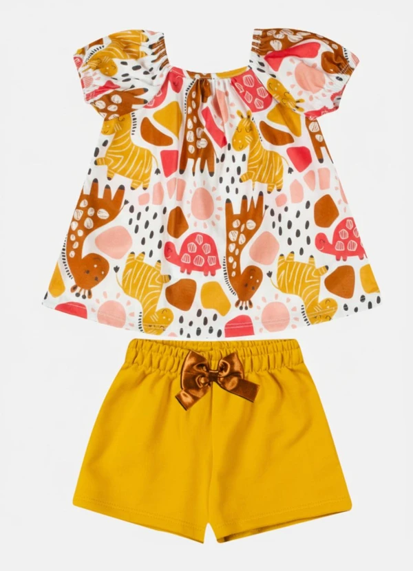 Kyly - Conjunto Infantil Menina Bichinhos Branco