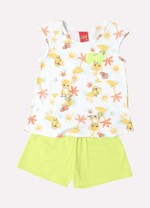 Kyly - Conjunto Infantil Menina Bichinhos Branco - KYLY