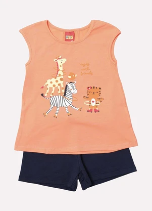 Kyly - Conjunto Infantil Menina Bichinhos Laranja - KYLY