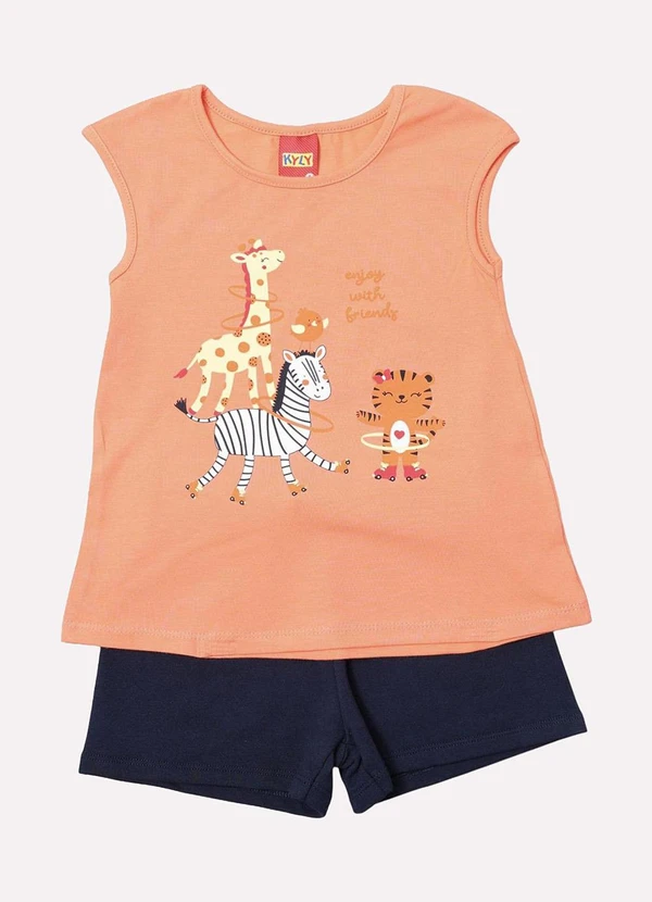 Kyly - Conjunto Infantil Menina Bichinhos Laranja 2
