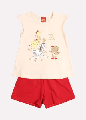 Kyly - Conjunto Infantil Menina Bichinhos Laranja - KYLY