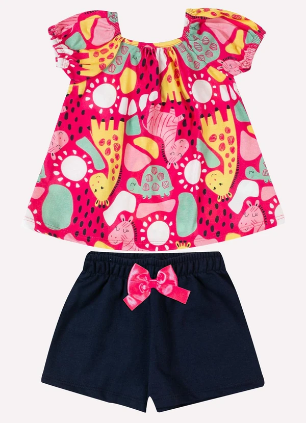 Kyly - Conjunto Infantil Menina Bichinhos Rosa