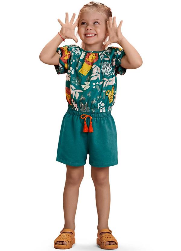 Nanai - Conjunto Infantil Menina Bichinhos Verde