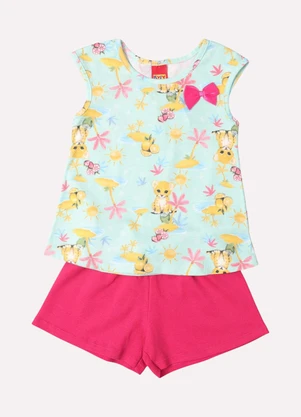 Kyly - Conjunto Infantil Menina Bichinhos Verde - KYLY