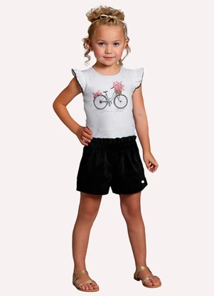 Conjunto Infantil Menina Bicicleta Milon (Branco) - MILON