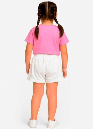 Select - Conjunto Infantil Menina Blusa com Shorts Rosa - SELECT