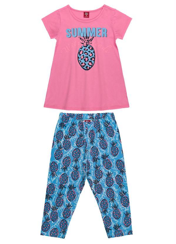 Bee Loop - Conjunto Infantil Menina Blusa e Corsário Rosa