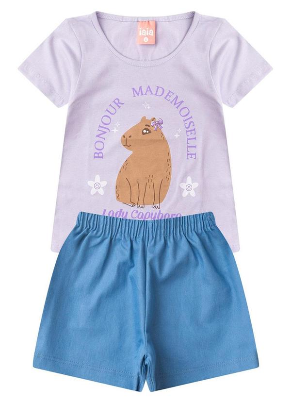 Rosa Azul - Conjunto Infantil Menina Bonjour Iaia Roxo