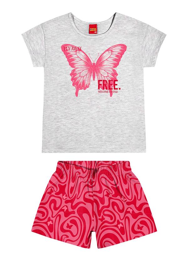 Kyly - Conjunto Infantil Menina Borboleta Cinza