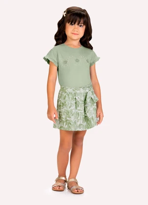 Milon - Conjunto Infantil Menina Borboleta Verde - MILON