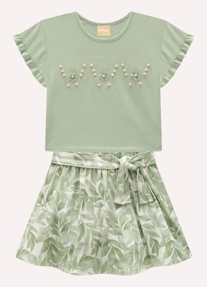 Milon - Conjunto Infantil Menina Borboleta Verde - MILON