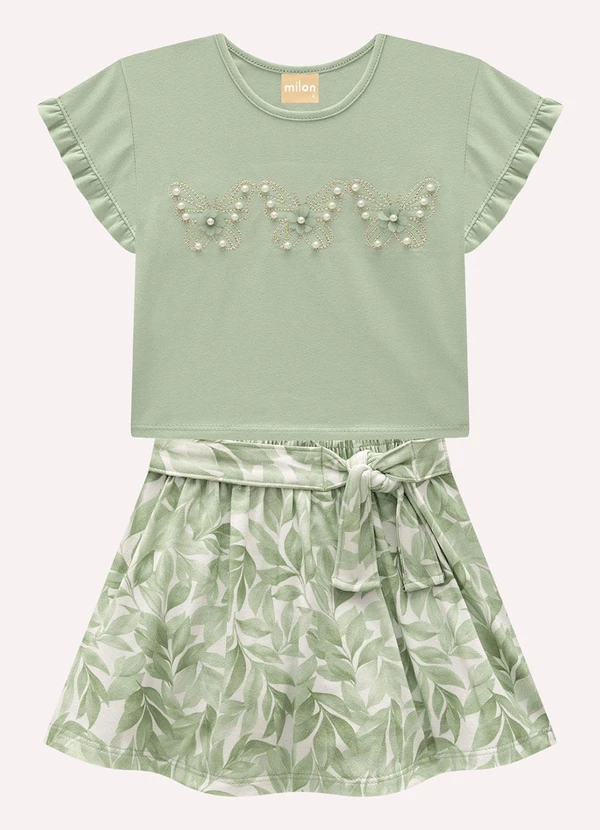 Milon - Conjunto Infantil Menina Borboleta Verde 2