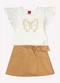 Kyly - Conjunto Infantil Menina Borboleta Off White - variação: Off White