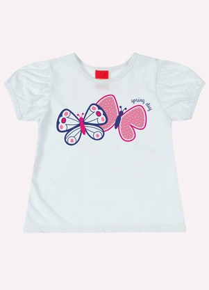 Kyly - Conjunto Infantil Menina Borboletas Branco - KYLY