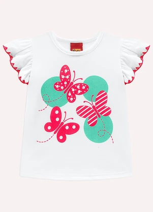 Kyly - Conjunto Infantil Menina Borboletas Branco - KYLY