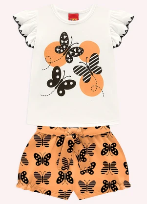 Kyly - Conjunto Infantil Menina Borboletas Branco - KYLY