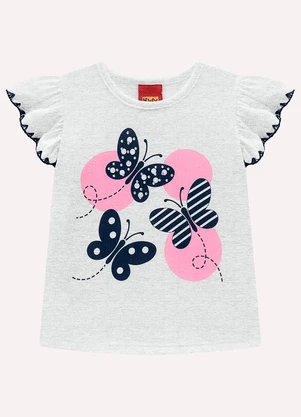 Kyly - Conjunto Infantil Menina Borboletas Cinza - KYLY