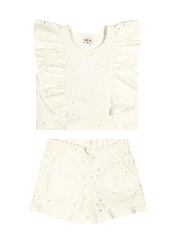 Elian - Conjunto Infantil Menina Borboletas Elian Bege