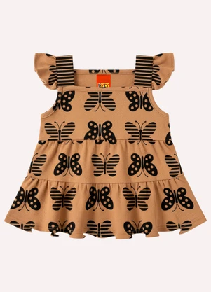 Kyly - Conjunto Infantil Menina Borboletas Marrom - KYLY