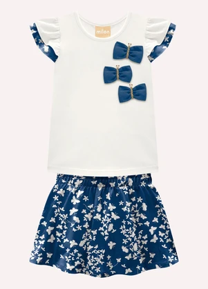 Milon - Conjunto Infantil Menina Borboletas Bege - MILON