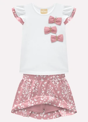 Conjunto Infantil Menina Borboletas Milon (Branco) - MILON