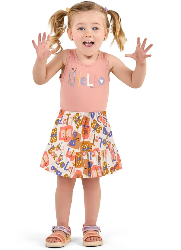 Elian - Conjunto Infantil Menina Borboletas Rosa