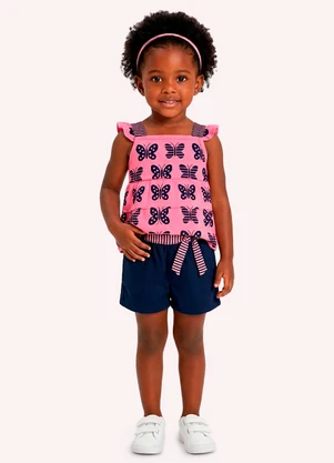 Kyly - Conjunto Infantil Menina Borboletas Rosa - KYLY