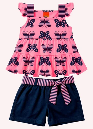 Kyly - Conjunto Infantil Menina Borboletas Rosa - KYLY